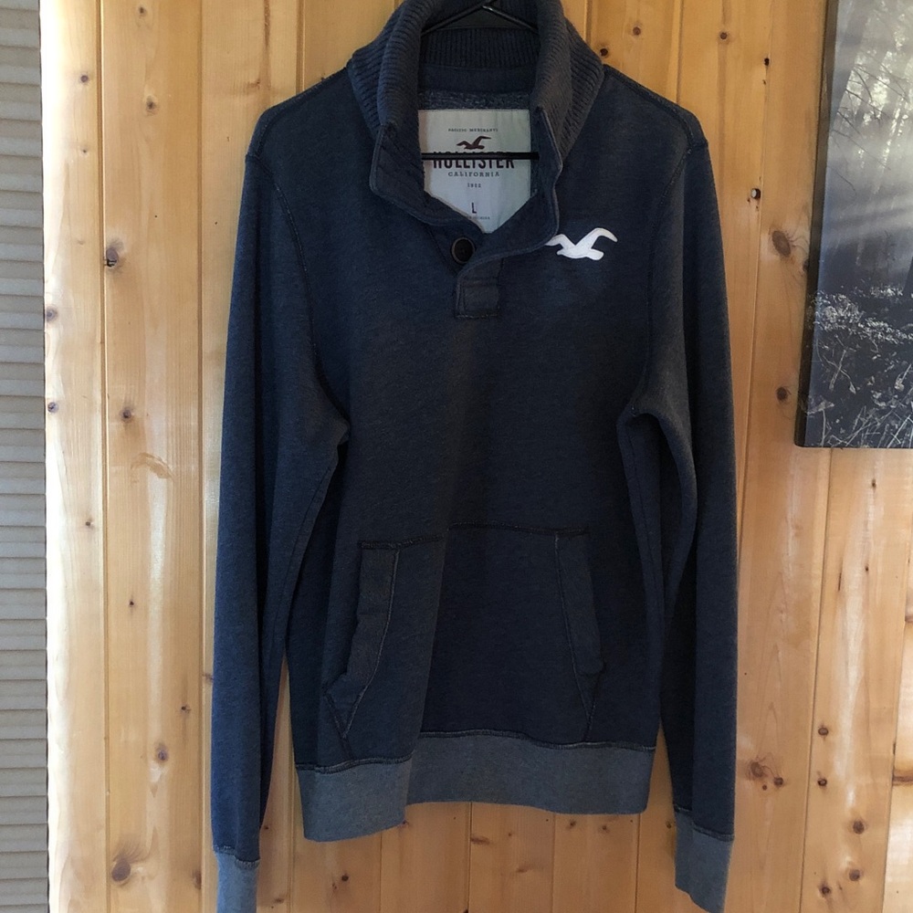 Hollister Dark Blue High-Collar Sweater